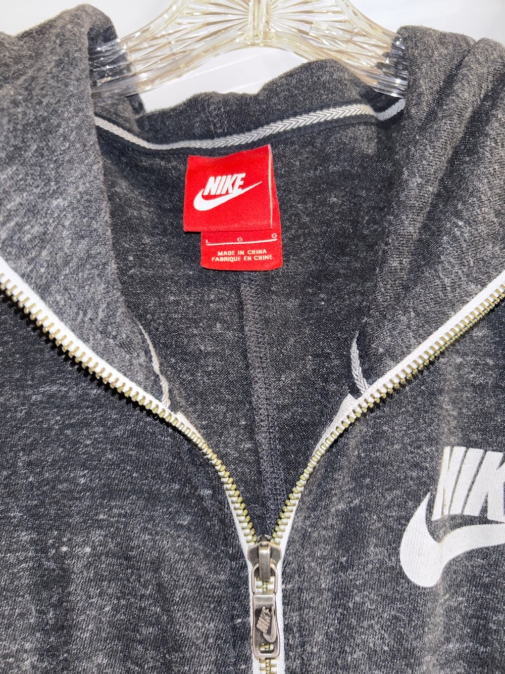 Nike Black Heather Zip Hoodie & Joggers Set with White Swoosh - Picture 4 of 6